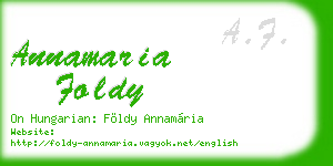 annamaria foldy business card