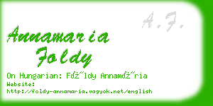 annamaria foldy business card